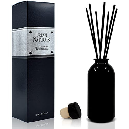 Reed Diffuser Set, Crisp White Linen - Bathroom Shelf Décor - color: Crisp White Linen-black