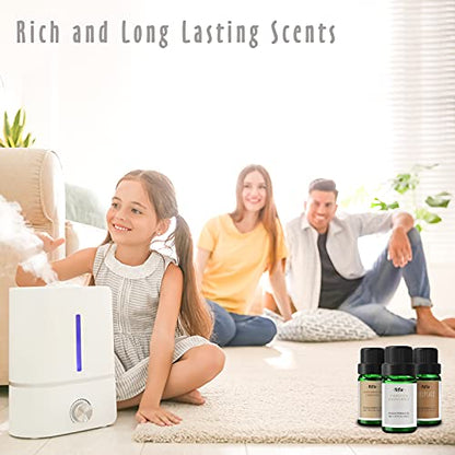 Fragrance Oils, MitFlor Winter Essential Oils for Diffusers for Home, 6 x10ml, Soap & Candle Making Scents, Premium Holiday Aromatherapy Gift Set -Frosty Fir, Hot Spring, Fireplace & More