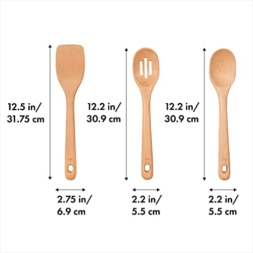 OXO Good Grips Wooden Utensil Set for Cooking, 3-Piece | Solid Beechwood Spoon, Slotted Spoon, And Turner, Heat-Resistant, Comfortable Non-Slip Grip, Everyday Cooking - style: Utensil Set