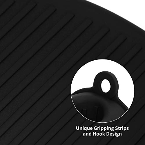 tifanso 1 Pair Heat Resistant Silicone Oven Mitts & Pot Holders for Cooking | Mini Non-Slip Pinch Grip, Food Grade Silicone, Ideal for Air Fryer Baking & Grilling, Easy to Clean & Durable - color: Black