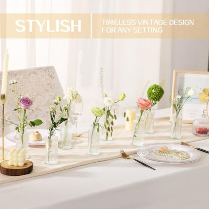 12PCS Mini Bud Vases As Vertical Wedding Centerpieces for Tables,Clear Bud Vases for Flowers,Small Flower Vases Suitable for Birthday Party,Anniversary,Wedding,Baby Shower (Clear-5.2in) - color: 12pcs
