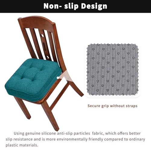 GOFORIT Memory Foam Cushion，Square Seat Cushions for Dining Chairs,Non-Slip Chair Pads with Removable Cover, 16'' x 16'', Blue - color: Blue