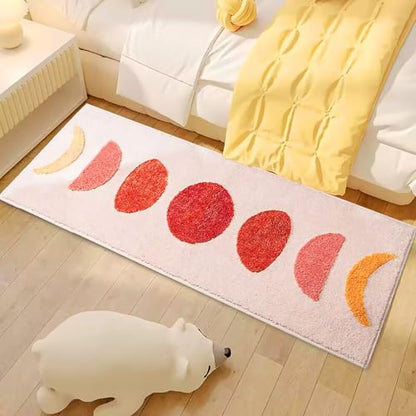 Bohemian Laundry Room Rug Non Slip Boho Kitchen Rug Runner Soft Fluffy Accent Bedroom Bedside Rugs Living Room Rugs Washable Absorbent Bath Mat for Bathroom, Tub, Beige, 60x20 Inch - color: F Bohemian
