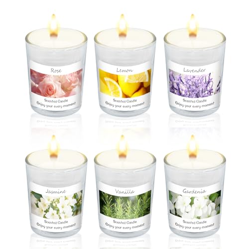 Scented Candles Gifts Set for Women and Men, Soy Wax Aromatherapy Candles 6 Pack Jar Candle for Birthday, Thanksgiving, Valentine, Anniversary, Christmas Gifts