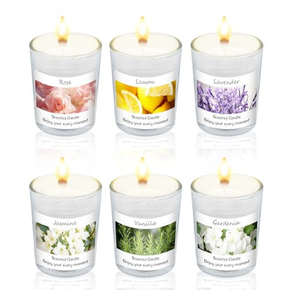 Scented Candles Gifts Set for Women and Men, Soy Wax Aromatherapy Candles 6 Pack Jar Candle for Birthday, Thanksgiving, Valentine, Anniversary, Christmas Gifts