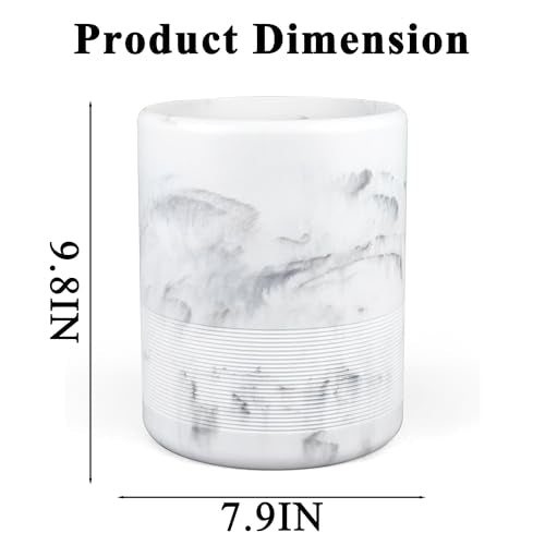 YMXYJM Resin Trash Can, Modern Round Wastebasket, 2 Gallon,White | Modern resin trash can with 2-gallon capacity, sturdy base, and open-top design for bathroom, kitchen, office, and home - color: White