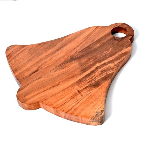 Sophia Art 100% Acacia Wooden Chopping Board, Brown, 14"L x 13"W | Butcher Block, Bell Board, Serving Board, Charcuterie Board, For Vegetables, Cafe and Restaurant - color: Bell Board, 14"L x 13"W