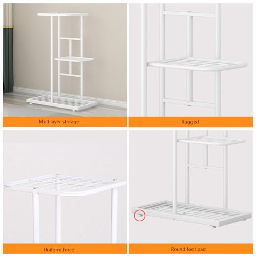 Metal Plant Stand, Indoor & Outdoor 6 Tier 7 Potted Plant Shelf, Corner Plant Stand, Tiered Plant Stands for Living Room, Office, Garden, Patio, Balcony, Bronze Gold