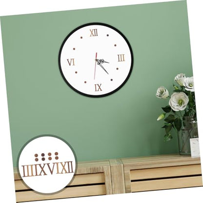 KALLORY Modern Minimalist Wall Clock with Silent Mechanism Solid Wood Design Featuring Roman Numerals for Living Room Bedroom and Office Decor