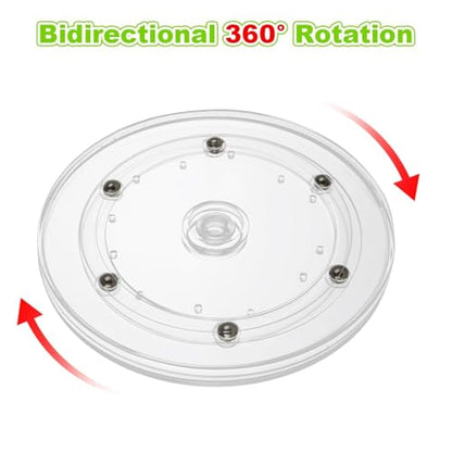 6PCS Small Lazy Susan 6 Inch, Transparent Acrylic Turntable for Cabinet Organization, 360 Degree Rotating Spice Rack for Kitchen, Fridge, Pantry & Bathroom Vanity