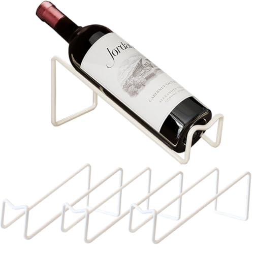 4 Pcs Metal Wine Rack Freestanding -Tabletop/ Countertop Wine Rack Holder - Wine Bottle Storage Rack, Party Wine Holder Stand, Unique Wine Gifts and Accessories for Wine Lovers (White) - color: White, size: 4