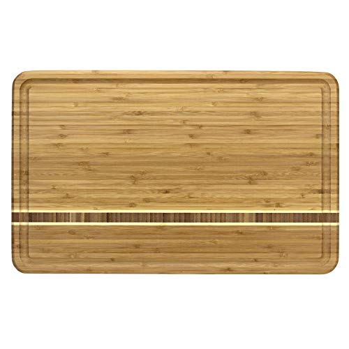 Totally Bamboo Dominica Large Cutting Board with Juice Groove, 20-5/8" x 12-1/2" - size: 20.6"L x 12.5"W