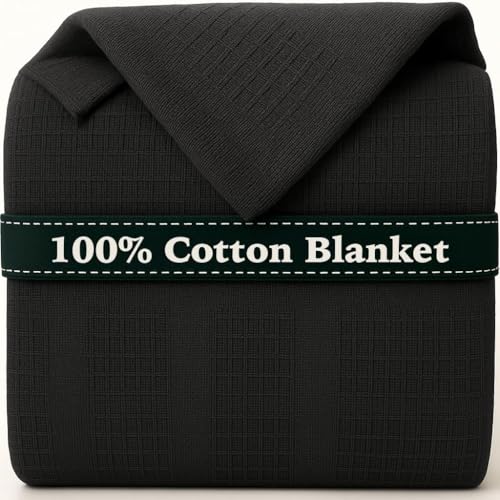 JMR 100% Cotton Waffle Blanket Queen Size - 8-Pack Lightweight Waffle Weave Throw for Bed, Sofa & Couch - Breathable All-Season Comfort for Home, Travel & Camping (Charcoal Grey) - color: Charcoal Grey, size: Queen (90X90) 8 Pack