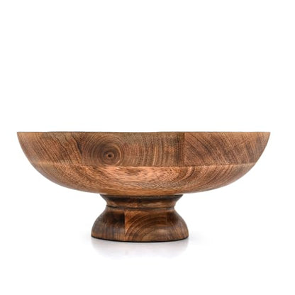 EDHAS Decorative Bowl Round Centerpiece for Dining Table, Living Room, or Kitchen Décor – Rustic Burnt Finish (12" X 12" X 4.75")