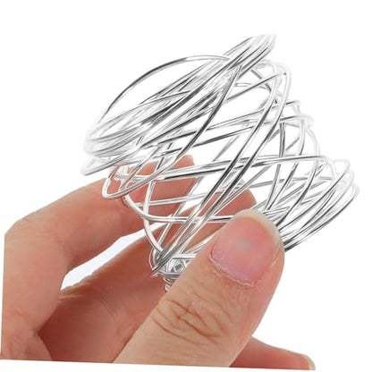 STOBAZA Silver Metal Napkin Rings Set of 6 1.77 in Round Napkin Buckles for Wedding Dinner Parties Banquet Table Settings and Family Gatherings