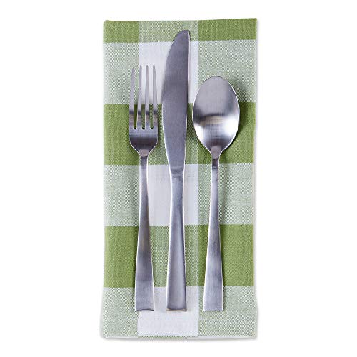 DII Buffalo Check Collection, Classic Farmhouse Cloth Napkin Set, 20x20, Antique Green, 6 Piece - color: Antique Green, size: 20" x 20" (Set of 6)