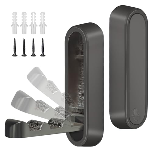 2PCS Foldable Wall Hooks, Heavy Duty Zinc Alloy Folding Wall Hooks,Folding Coat Hooks, Flip Down Hook for Hanging Coats, Bags, Hats, Cooking Utensil, Bathrobes, Keys (Black) - color: Black, size: 2 Hooks
