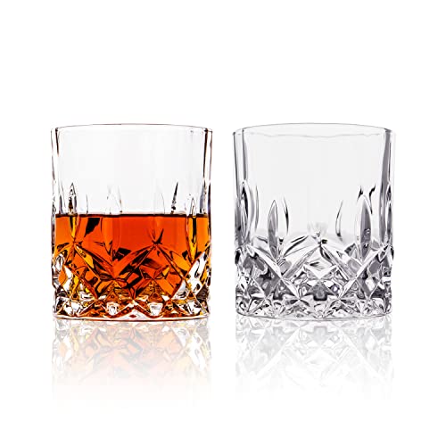 LEMONSODA Crystal Cut Old Fashioned Glass Sets - 10oz/12oz Ultra-Clear Premium Lead-Free Rocks Glass Tumbler For Drinking Bourbon, Scotch, Cognac, Cocktails (10oz, Set of 2) - color: 10oz, size: Set of 2