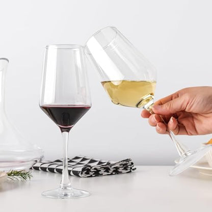 Wine Glasses Set of 4, 13.5oz Red White Wine Glasses,Lead-free Long Stem Wine Glasses for Home, Party, Wedding, Ideal Wine Accessories Gift,Clear