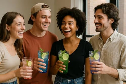 KOXIN-KARLU Mixed Drinkware 26-ounce Plastic Tumbler Acrylic Water Glasses, set of 8 Multicolor - color: Multicolor