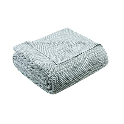 INK+IVY Bree Knit Throw Blanket for Bed, Sofa, and Couch, Lightweight, Breathable, Soft & Cozy Summer Blanket, Full/Queen (90 in x 90 in), Aqua - color: Aqua, size: Full/Queen (90 in x 90 in)