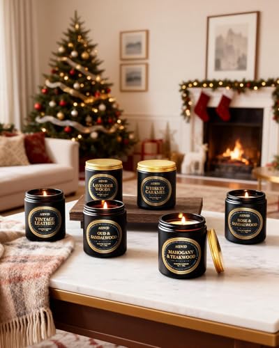 AOOVOO Scented Candles Gift Set - 6 Pack Candles for Men | Soy Candle for Home Scented, 42 oz 300 Hour Long Lasting Candle Set for Gift, Birthday, Christmas, Thanksgiving, Anniversary