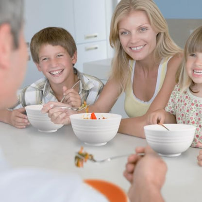 Wheat Straw Bowls Set of 8, Unbreakable White Cereal Bowl 26OZ, Microwave and Dishwasher Safe Oatmeal Bowls, Kitchen Bowl Suitable for Cereal,Salad,Snack (White) - color: White, size: 26 oz