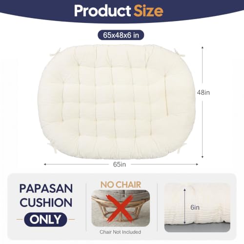 Papasan Chair Cushion Beige - color: Beige, size: 65x48 Inch