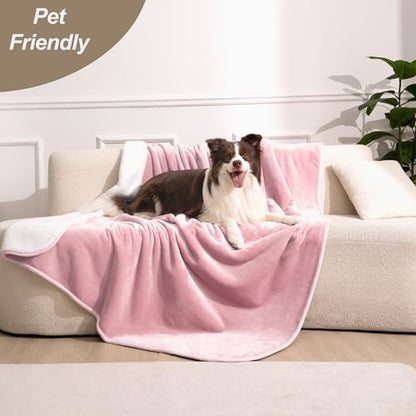 gogobunny Waterproof Bed Blanket, Reversible Sherpa Fleece Throw Blanket for Dog Puppy Cat, Furniture Cover Protects Bed Couch Sofa from Liquid Pee and Pet Fur (Pink, 25x35 inches) - color: Pink, size: 25x35 inches