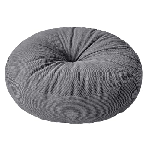 Round Pouf Floor Cushion PP Cotton Filling Washable Desk Chair Seat Pad Ottoman Sitting Pillow Home Accent Decoration Multipurpose Round Pouf - color: 1smoke Gray