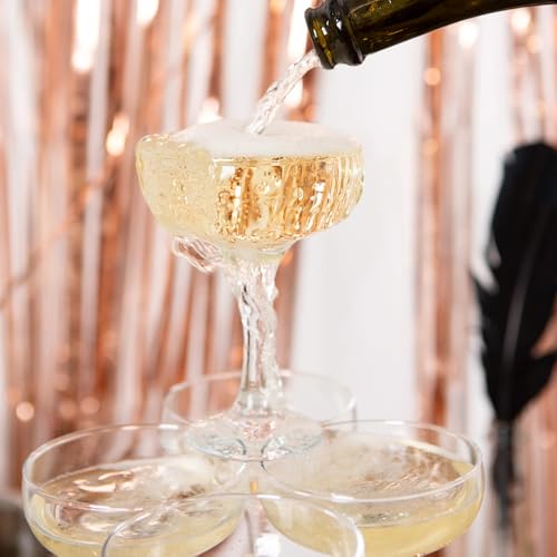 LAV Small Champagne Coupe Cocktail Glasses Set of 4 - Margarita, Martini, Wine, Cute Vintage Glassware - 7.9 oz - Elegant Classy Birthday, Bachelorette Party Gift, Bride, Champagne Tower, Home, Bar - style: Coupe Glasses