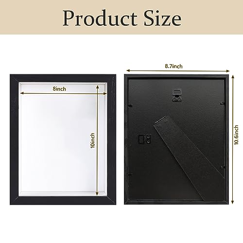 Shadow Box Frame 8x10 - 3 Pack Wood Deep Shadowbox with Glass Shadow Boxes Display Cases Suitable for Photos, Dried Flowers, Handicrafts Picture Frames for Wall (Black) - size: 8x10-3pcs-black