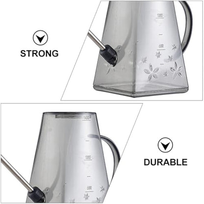 Toddmomy Long Spout Watering Can 1.4l Grey Garden Tool for Indoor and Outdoor Plant Watering with Gentle Flow and Sturdy