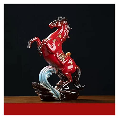 SUNESA Porcelain Statue Ceramic Animal Ornaments Home Living Room Entrance TV Cabinet Tea Room Office Desktop Decoration Crafts Ceramic Statue Ornaments (Color : Brass) - color: Brass