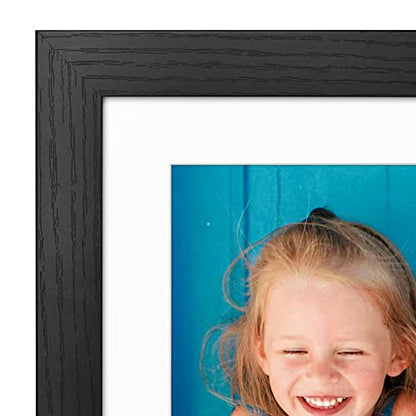 Americanflat 12x12 Picture Frame - Matted to 10x10 - Black | Shatter-resistant glass, hanging hardware included, use with or without mat - color: Black, size: 12x12