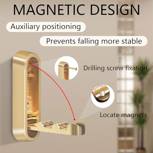 2PCS Foldable Gold Wall Hooks, Heavy Duty Zinc Alloy Folding Wall Hooks,Folding Coat Hooks, Flip Down Hook for Hanging Coats, Bags, Hats, Cooking Utensil, Bathrobes, Keys (Gold) - color: Gold, size: 2 Hooks