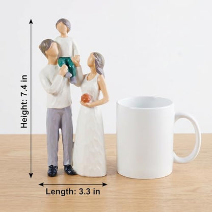 Family Figurines Home Decor Mother and Son Figurine Carved Wood Look Resin Statue 1st for New Mom First for New Dad Sweet New Parents Gifts