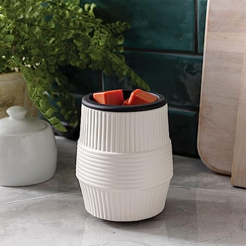 Candle Warmers Etc. Wax Melt Fragrance Warmer for Scented Wax Melts, Cubes, Tarts with Silicone Dish Top|Porcelain Ridges - style: Porcelain Ridges