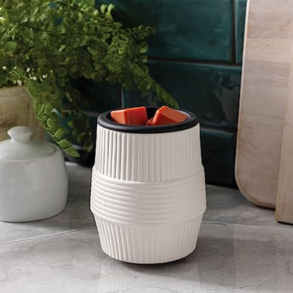 Candle Warmers Etc. Wax Melt Fragrance Warmer for Scented Wax Melts, Cubes, Tarts with Silicone Dish Top|Porcelain Ridges - style: Porcelain Ridges
