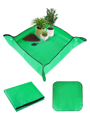 Extra Large Repotting Mat for Indoor Plant Transplanting and Mess Control Thickened Waterproof Potting Tray Foldable Potting Mat Portable Gardening Mat Garden Gifts(26"x 26") Green - size: 26 x 26 Inch, Green
