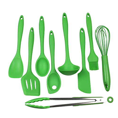 Chef Craft 9 Piece Green Premium Silicone Kitchen Tool Set (42084) - color: Green, size: 9 Piece Set