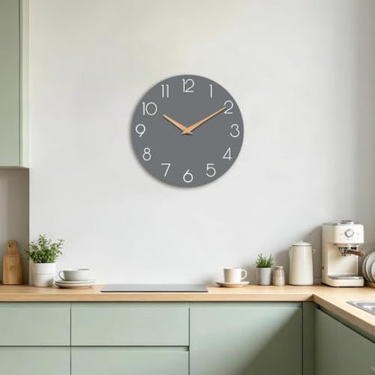 cicininc 8 Inch Battery Operated Wall Clock, Silent Analog, Gray | Kitchen | Office | Bedroom | Bathroom | Small Size | Easy-to-read Numbers - color: A_gray, size: 8"