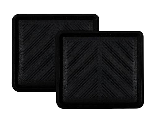 Croft&Cane Rubber Boot Tray - 2 Pack Black 16x18 inch Waterproof Shoe Tray | Heavy Duty Big Foot Indoor Outdoor Boot Mat with Raised Edges - Slip Resistant Entryway Garage Pet Feeding Multi-Purpose Mat - size: 2 Pack Boot Tray-16x18 Inches