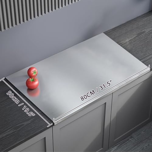 304 Stainless Steel Cutting Board – Stainless Steel Kitchen Chopping Boards Non-Slip, Dishwasher Safe – Ideal for Meat, Vegetables, Fruits, Bread & Baking – Commercial & Home Use (31.5 * 19.6in) - size: 31.5"L x 19.6"W