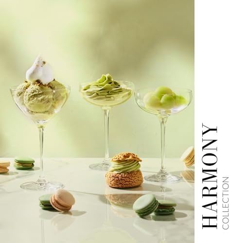 KROSNO Champagne Glasses Set of 6, 8.1 oz, Harmony Collection | Coupes Champagne Crystal Set, Drinking Glasses for Prosecco, Mocktails, Mimosa, Lead-Free Glassware, Dishwasher Safe - style: Classic