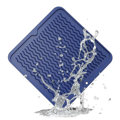 ZLR 4-in-1 Silicone Mat: Air Fryer & Coffee Maker, 12"x12", Midnight Blue | Dish Drying Mat, Heat-Resistant Trivet to 450°F, Appliance Non-Slip Base, Food-Grade, Dishwasher Safe, Rolls Up - color: Midnight Blue, size: 12" x 12"