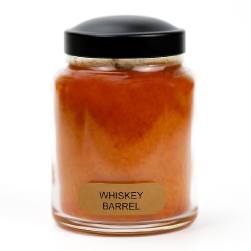 A Cheerful Giver - Whiskey Barrel - 6oz Baby Scented Candle Jar with Lid - Keepers of the Light - 35 Hours of Burn Time, Gift for Women, Brown - size: 6 oz, style: Whiskey Barrel
