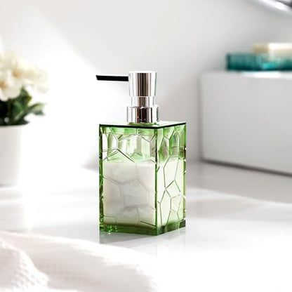 HBlife Bathroom Accessories Set, Acrylic Bathroom Counter Set of 4 | Boho acrylic bathroom decor, 4-pc: holder, soap, tumbler, dish, Easy-clean & rustproofd, Ideal housewarming gift - style: Green