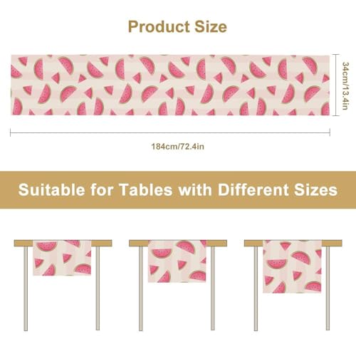 Fruits Table Runner, Tasty Summer Fruit Watermelon Stripes Fun Art Print Table Runner for Kitchen Dining Party Holiday Home 13x36in - color: Fruit-1, size: 13x36in