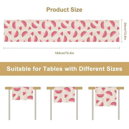 Fruits Table Runner, Tasty Summer Fruit Watermelon Stripes Fun Art Print Table Runner for Kitchen Dining Party Holiday Home 13x36in - color: Fruit-1, size: 13x36in